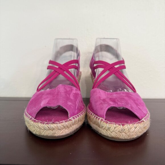 ABEO B.I.O Systems Delano Espadrille Wedge Suede Sandals in Fuchsia 10N - Picture 3 of 12